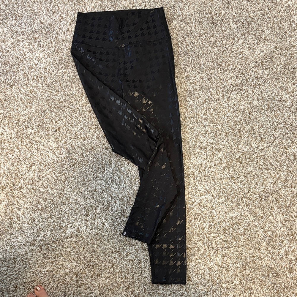 Peloton Black Houndstooth Patterned Leggings - image 1